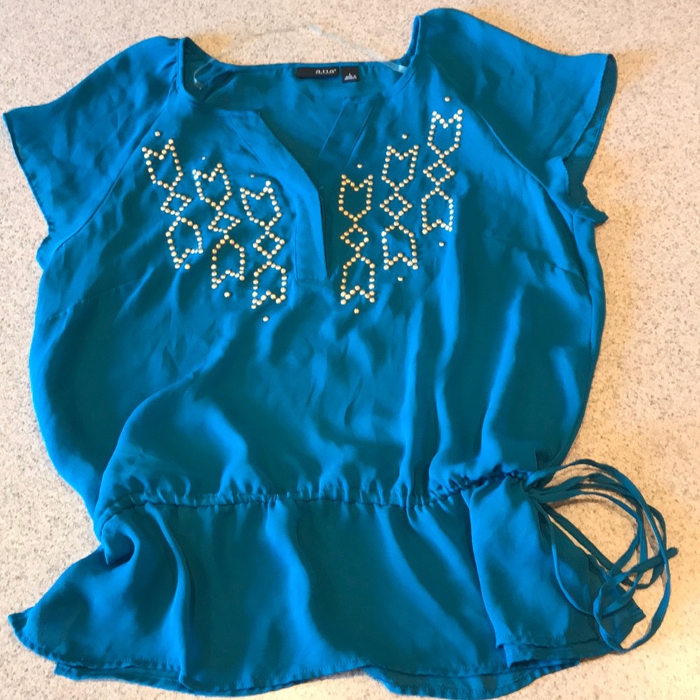EUC- Ana cinched tie blouse top